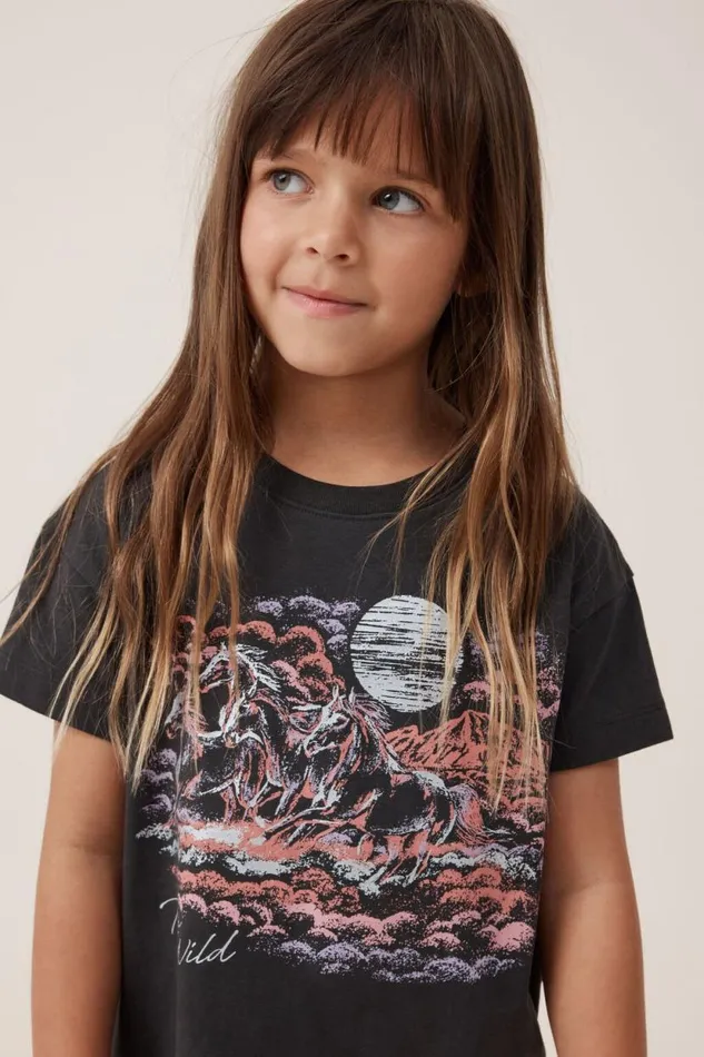 Poppy Short Sleeve Print Tee Phantomrun Wild Girls Cotton On Tops and TShirts Poppy Short Sleeve Print Tee Phantomrun Wild Girls Cotton On Tops and TShirts