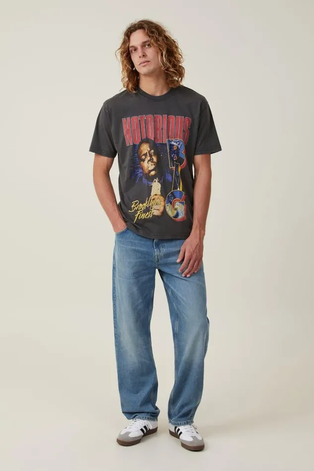 Premium Loose Fit Music TShirt Lcn Mt Washed Blackbiggie 8211 Notorious Men Cotton On Tees and Tanks Premium Loose Fit Music TShirt Lcn Mt Washed Blackbiggie 8211 Notorious Men Cotton On Tees and Tanks