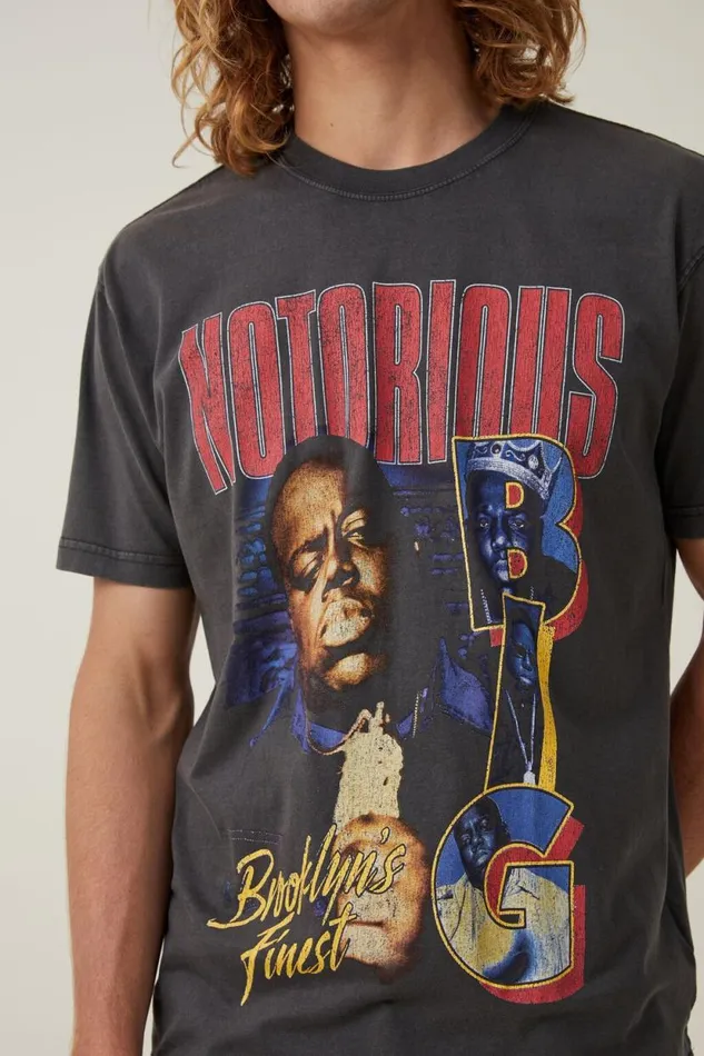 Premium Loose Fit Music TShirt Lcn Mt Washed Blackbiggie 8211 Notorious Men Cotton On Tees and Tanks Premium Loose Fit Music TShirt Lcn Mt Washed Blackbiggie 8211 Notorious Men Cotton On Tees and Tanks