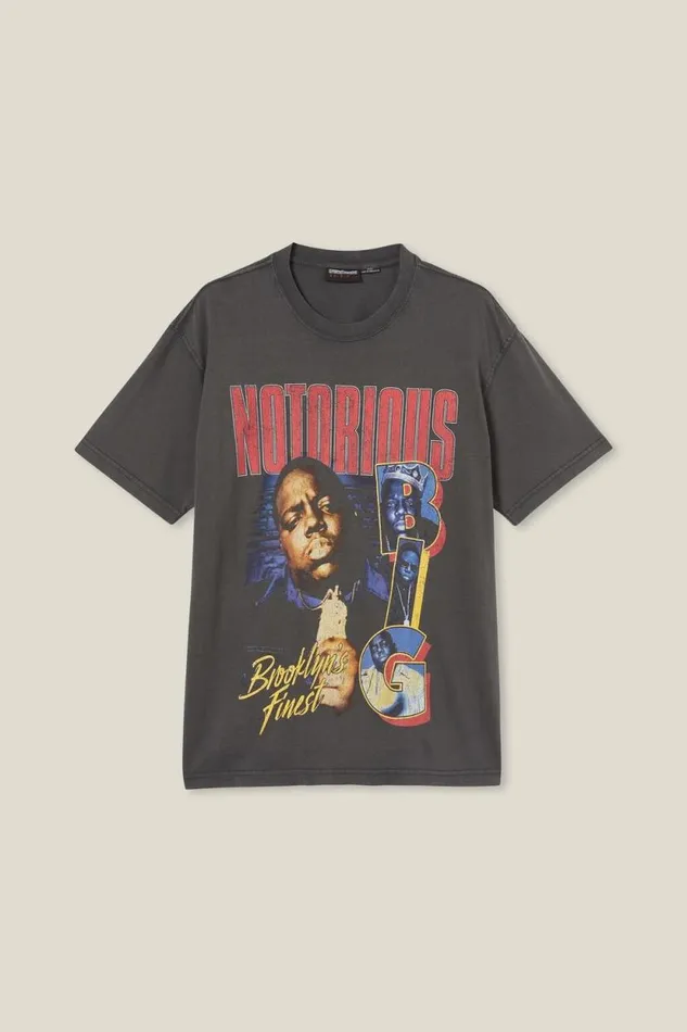 Premium Loose Fit Music TShirt Lcn Mt Washed Blackbiggie 8211 Notorious Men Cotton On Tees and Tanks Premium Loose Fit Music TShirt Lcn Mt Washed Blackbiggie 8211 Notorious Men Cotton On Tees and Tanks