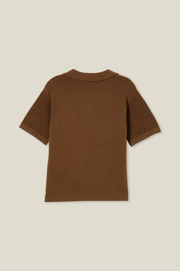 Preston Knit Polo Hot Choccy Boys Cotton On Tops and TShirts