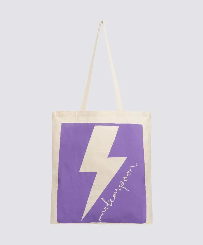 PURPLE LIGHTNING BOLT TOTE BAG Women One Teaspoon Bags