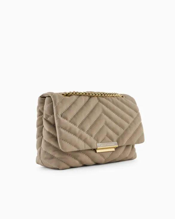 Quilted Shoulder Bag With Chain Beige Women Armani Crossbody Bags Quilted Shoulder Bag With Chain Beige Women Armani Crossbody Bags