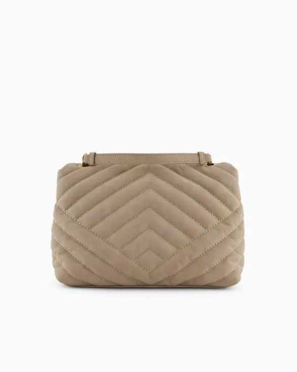 Quilted Shoulder Bag With Chain Beige Women Armani Crossbody Bags Quilted Shoulder Bag With Chain Beige Women Armani Crossbody Bags