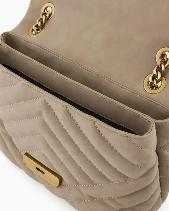 Quilted Shoulder Bag With Chain Beige Women Armani Crossbody Bags Quilted Shoulder Bag With Chain Beige Women Armani Crossbody Bags