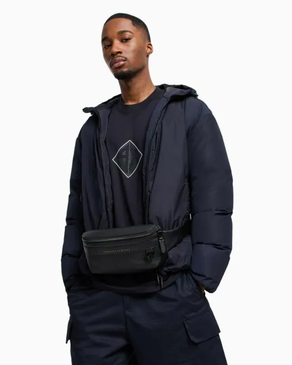 Rectangular Pouch With Hook Black Men Armani Belt Bags