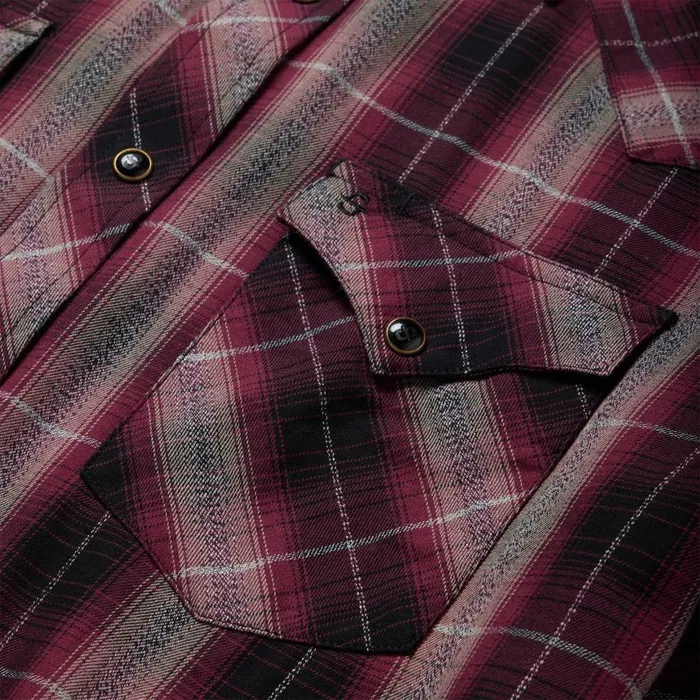 Red Marl Plaid Western Shirt Red Men Stetson Modern Cut
