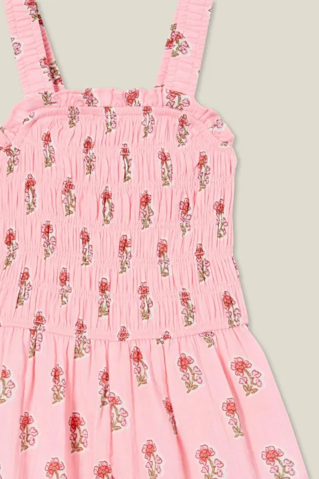 Reese Playsuit Blush Pinkflora Flower Stamp Girls Cotton On Dresses