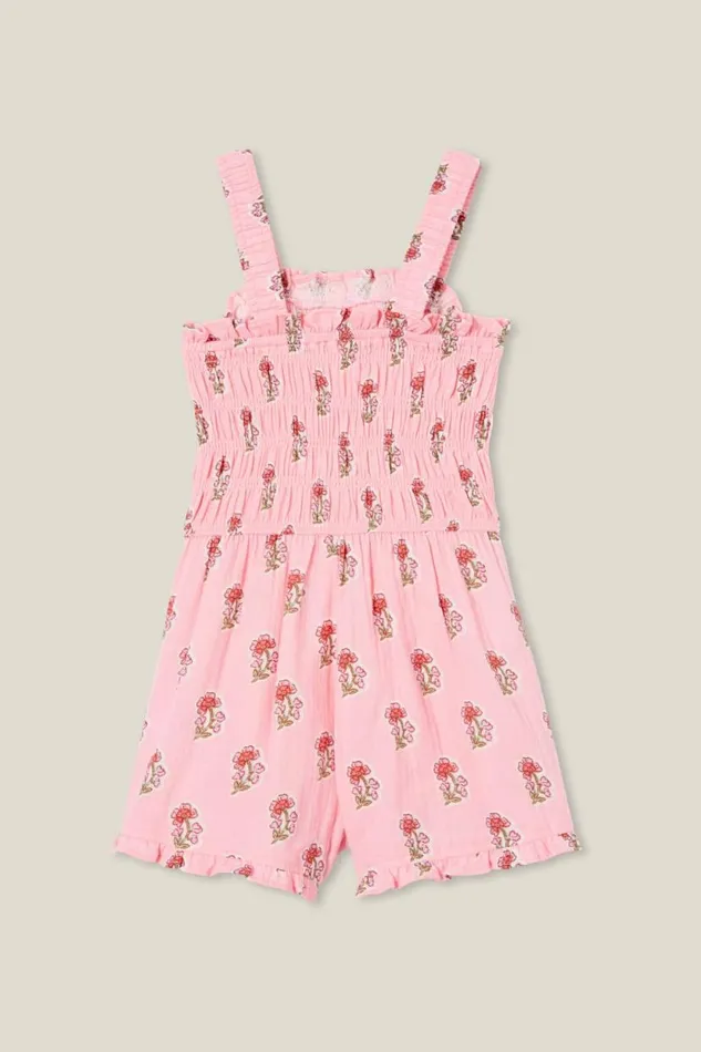 Reese Playsuit Blush Pinkflora Flower Stamp Girls Cotton On Dresses