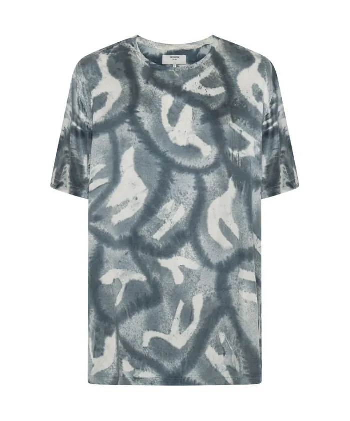 REFLECTION HAND PRINTED SATIN TEE Women One Teaspoon Tees and Tanks