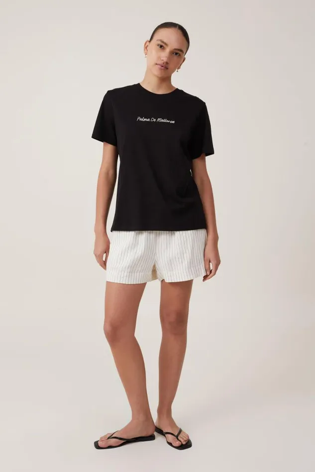 Regular Fit Graphic Tee Palma De Mallorca Black Women Cotton On Tops Regular Fit Graphic Tee Palma De Mallorca Black Women Cotton On Tops