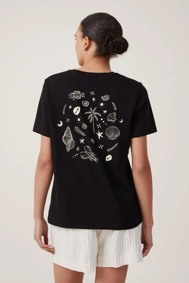 Regular Fit Graphic Tee Palma De Mallorca Black Women Cotton On Tops Regular Fit Graphic Tee Palma De Mallorca Black Women Cotton On Tops