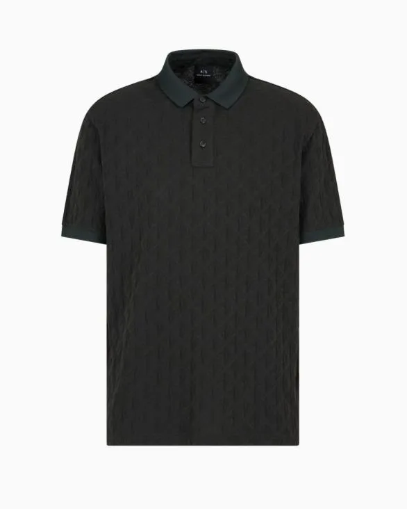 Regular Fit Polo Shirt With Toneontone Allover Logo Green Men Armani Polo Shirts Regular Fit Polo Shirt With Toneontone Allover Logo Green Men Armani Polo Shirts