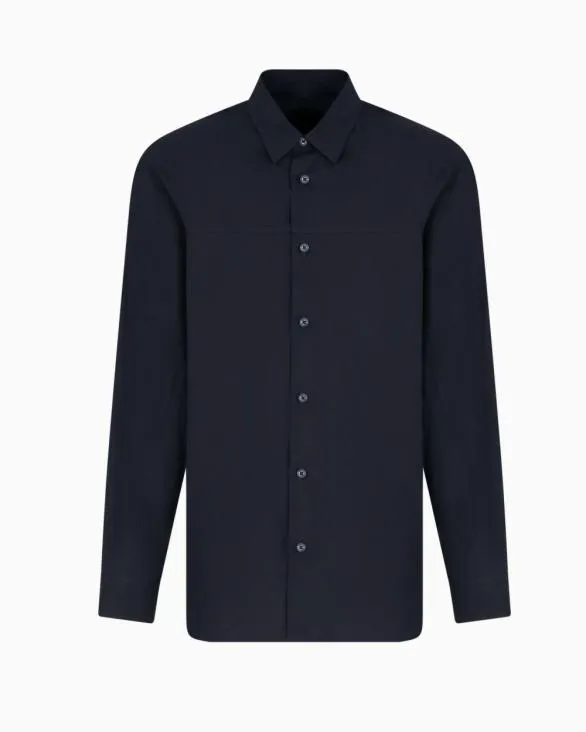 Regular Fit Poplin Shirt Navyblue Men Armani Shirts