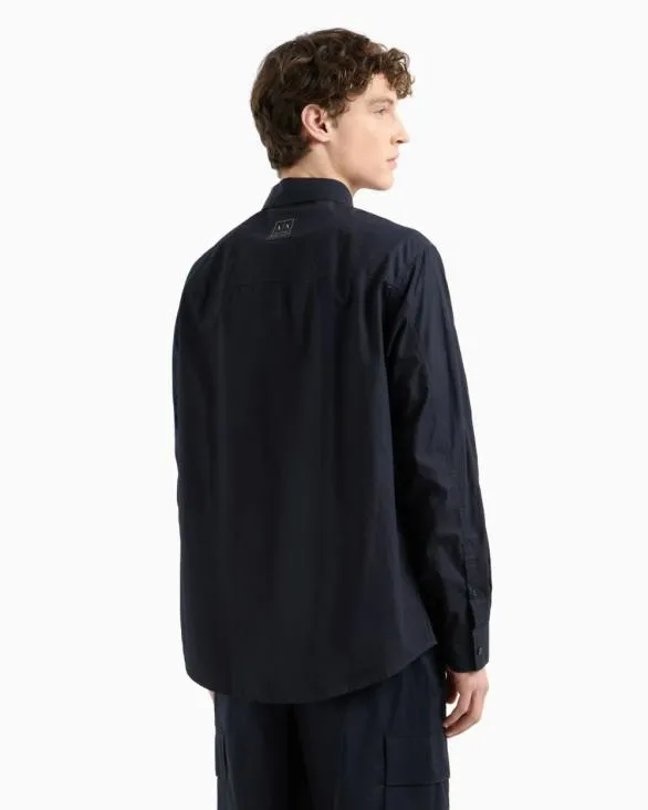 Regular Fit Poplin Shirt Navyblue Men Armani Shirts Regular Fit Poplin Shirt Navyblue Men Armani Shirts