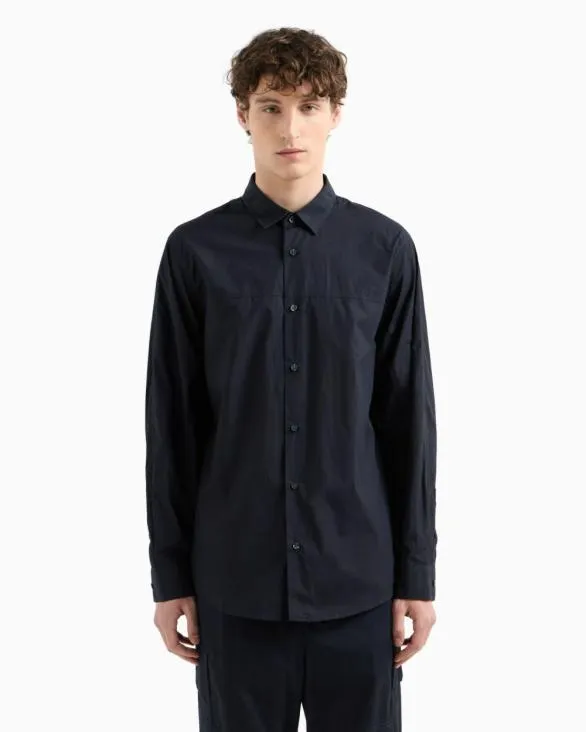 Regular Fit Poplin Shirt Navyblue Men Armani Shirts Regular Fit Poplin Shirt Navyblue Men Armani Shirts