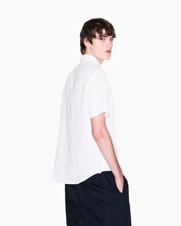 Regular Fit Short Sleeve Shirt White Men Armani Shirts