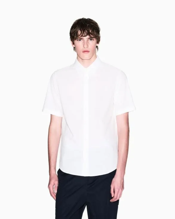 Regular Fit Short Sleeve Shirt White Men Armani Shirts