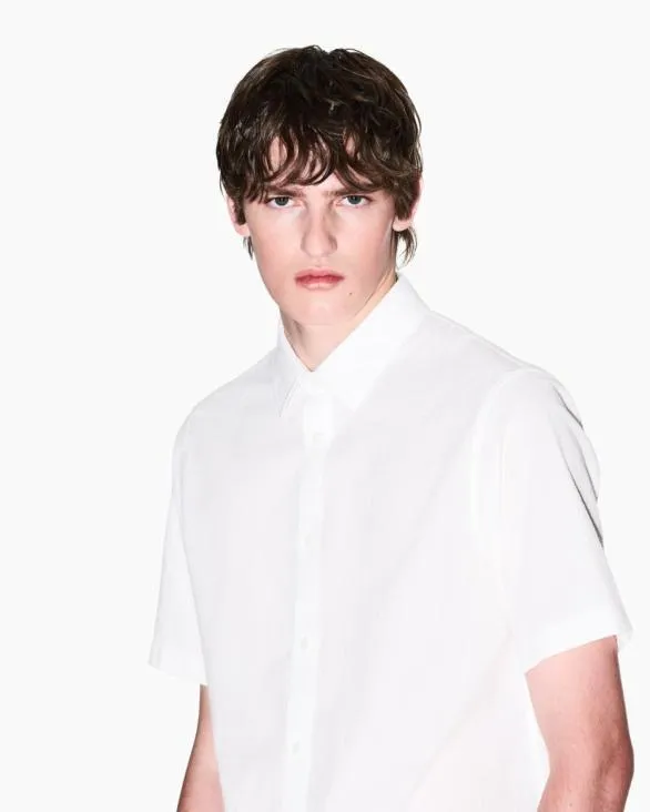 Regular Fit Short Sleeve Shirt White Men Armani Shirts