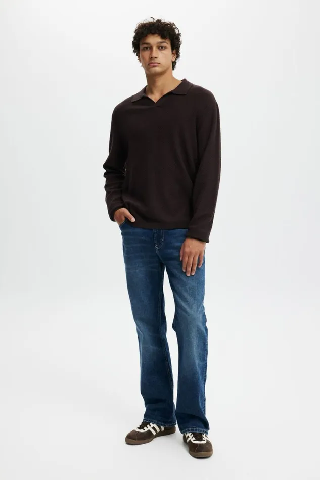 Relaxed Boot Cut Jean Everlong Blue Men Cotton On Pants
