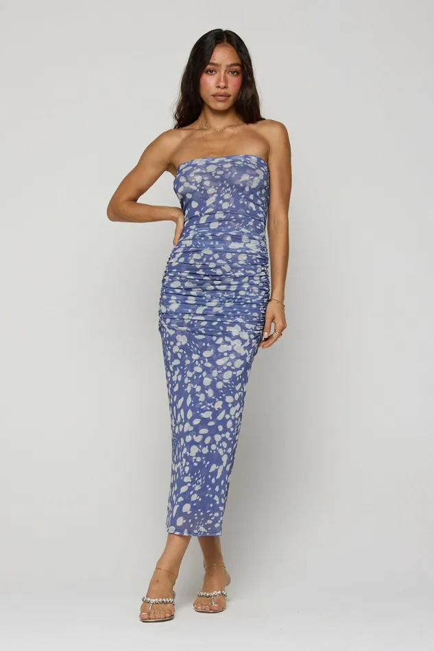 RESA Kristina Mesh Midi In Cove Women Midi Dress