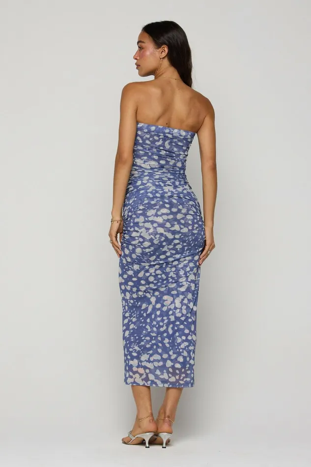 RESA Kristina Mesh Midi In Cove Women Midi Dress