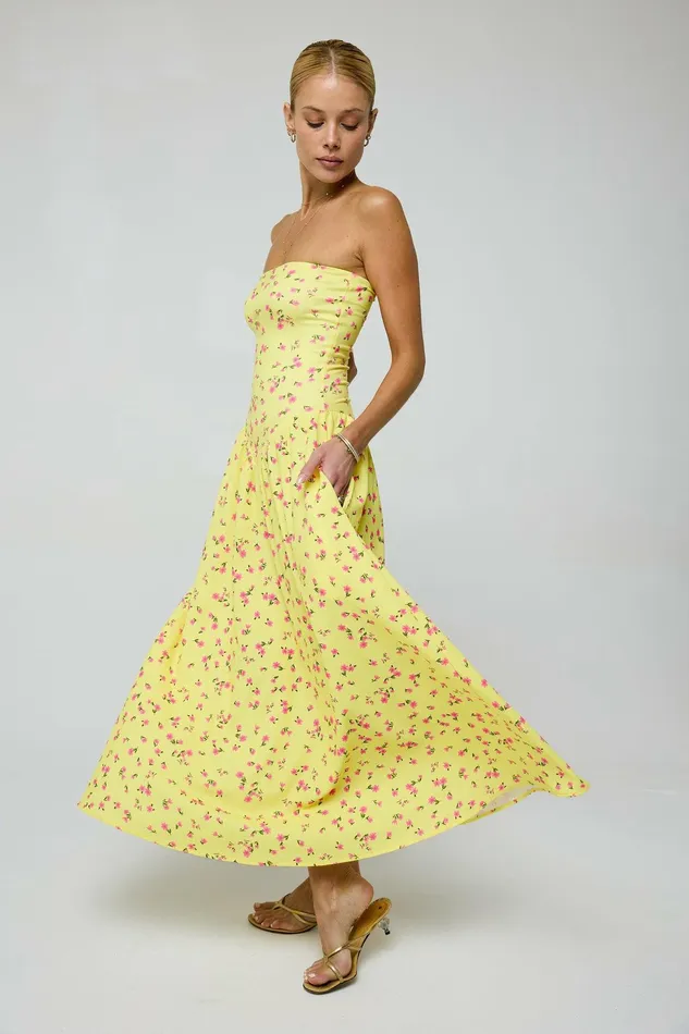 RESA Mackenzie Dress In Honey Women Midi Dress
