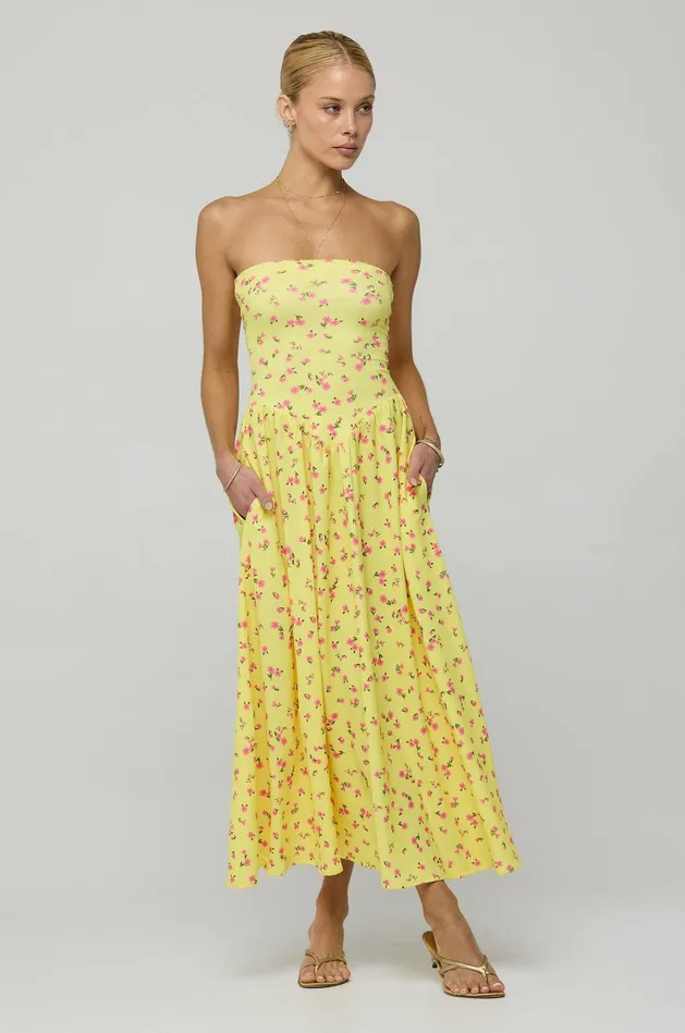 RESA Mackenzie Dress In Honey Women Midi Dress