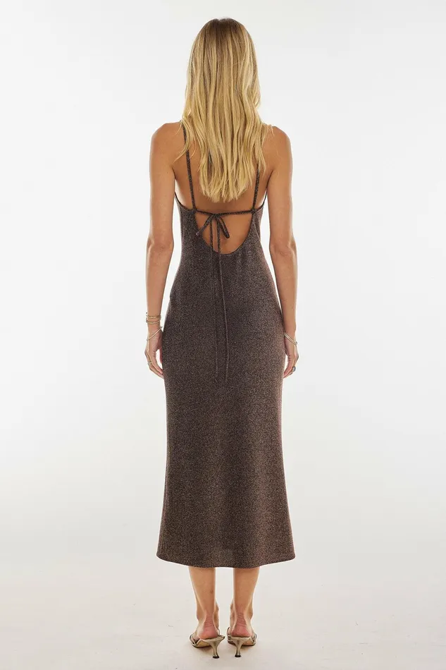 RESA Serena Dress In Bronze Women Midi Dress