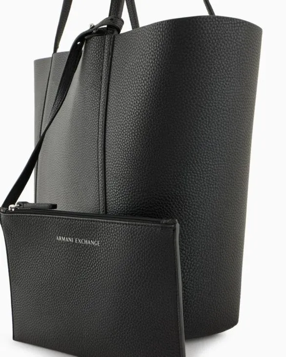 Reversible Shopper With Logo And Clutch Black Women Armani Shoppers Reversible Shopper With Logo And Clutch Black Women Armani Shoppers