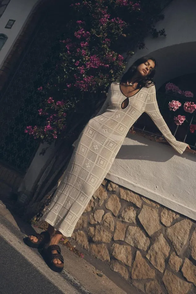 Riviera Crochet Dress Ecru Women Cotton On Dresses