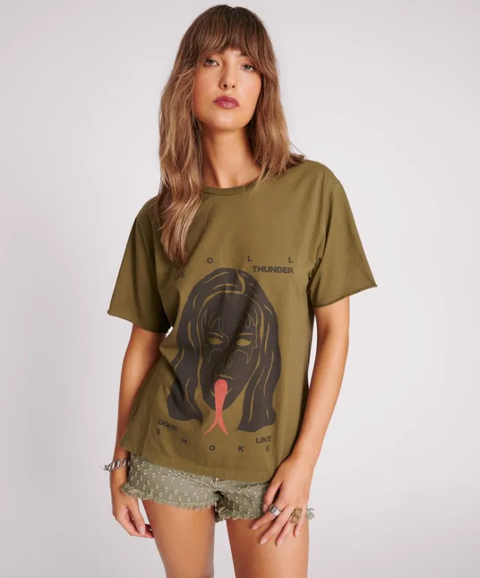 ROLL LIKE THUNDER BOYFRIEND TEE Women One Teaspoon Tees and Tanks