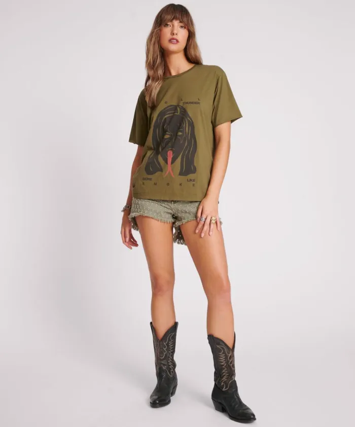 ROLL LIKE THUNDER BOYFRIEND TEE Women One Teaspoon Tees and Tanks