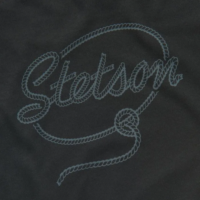 Rope Print Graphic Tee Black Women Stetson Tees