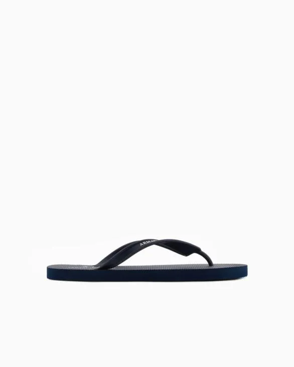 Rubber Flip Flops Navyblue Men Armani Sandals