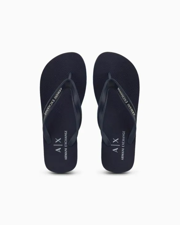 Rubber Flip Flops Navyblue Men Armani Sandals Rubber Flip Flops Navyblue Men Armani Sandals