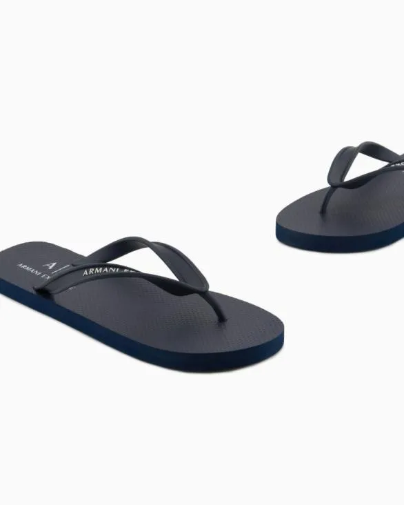 Rubber Flip Flops Navyblue Men Armani Sandals Rubber Flip Flops Navyblue Men Armani Sandals