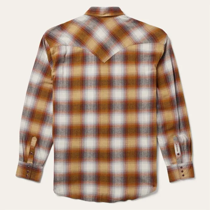 Rust Plaid Flannel Western Shirt Brown Men Stetson Western Shirts