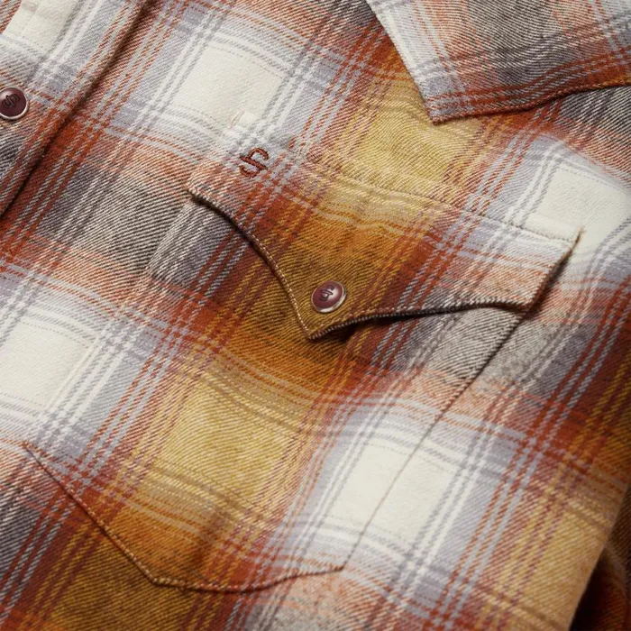 Rust Plaid Flannel Western Shirt Brown Men Stetson Western Shirts