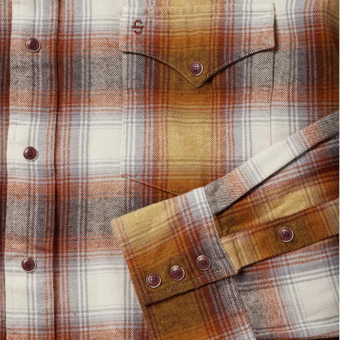 Rust Plaid Flannel Western Shirt Brown Men Stetson Western Shirts