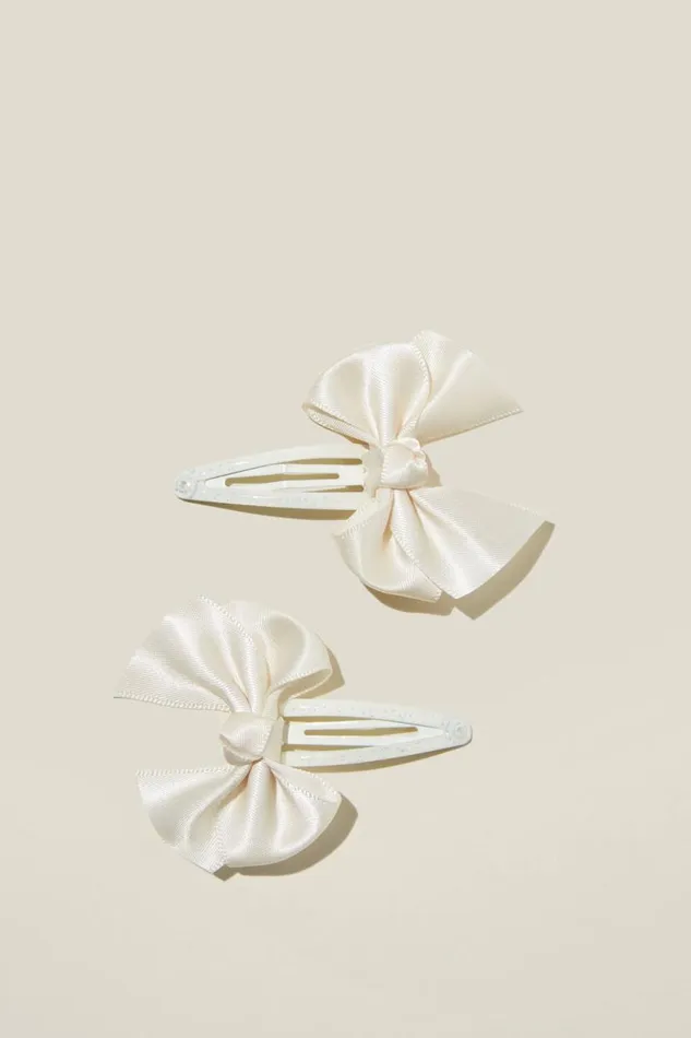 Sadie Snap Clips Vanillasatin Bows Girls Cotton On Hair Accessories