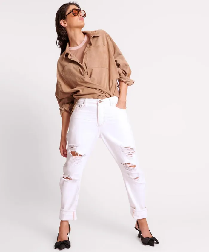 SAND SUEDE LEATHER DARIA SHACKET Women One Teaspoon Shirts SAND SUEDE LEATHER DARIA SHACKET Women One Teaspoon Shirts