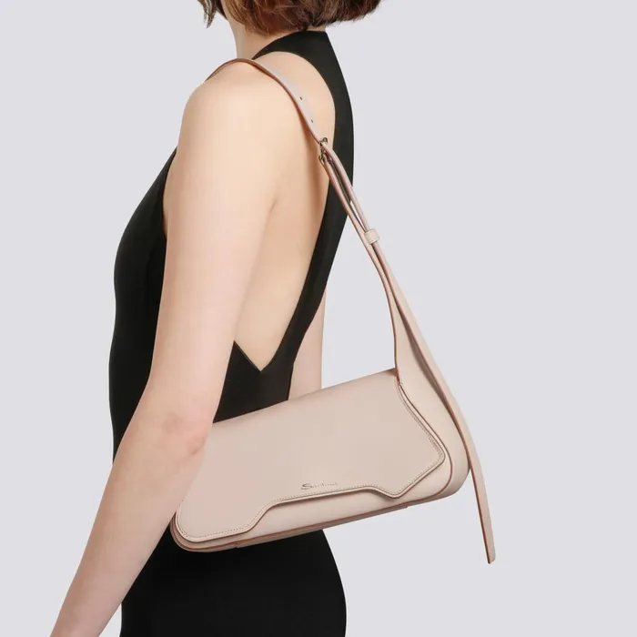 Santoni Beige Leather Thepluto Bag Women Bags