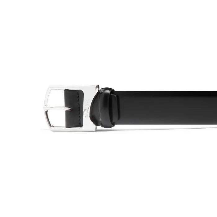 Santoni Black Leather Adjustable Belt Men Belts