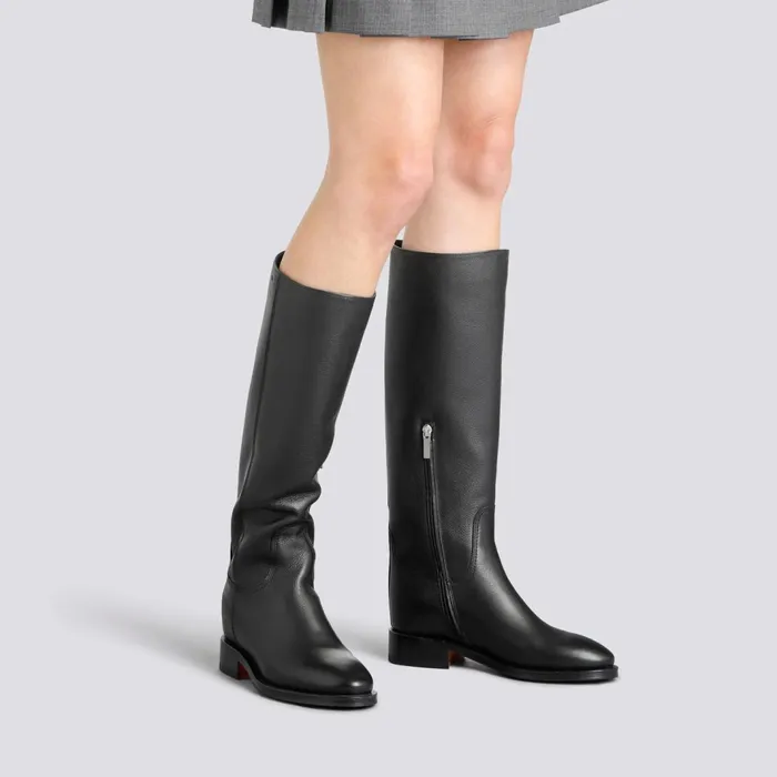 Santoni Black Suede Boot Women Boots and Ankle Boots