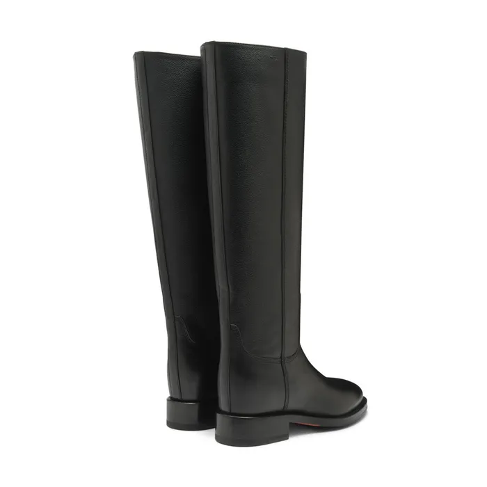 Santoni Black Suede Boot Women Boots and Ankle Boots