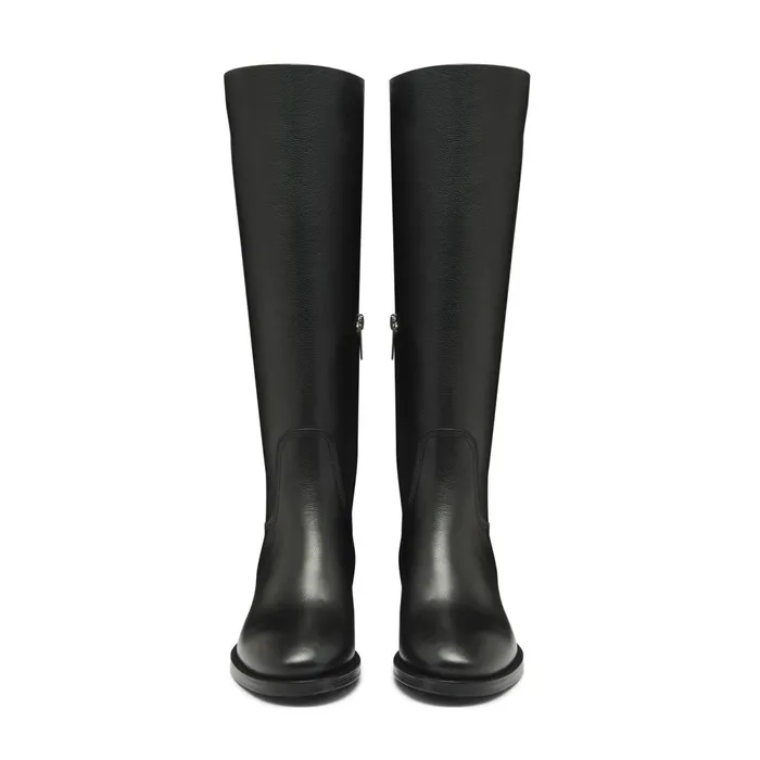 Santoni Black Suede Boot Women Boots and Ankle Boots