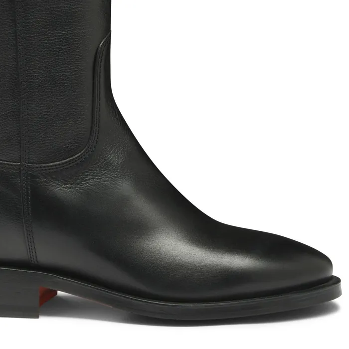 Santoni Black Suede Boot Women Boots and Ankle Boots