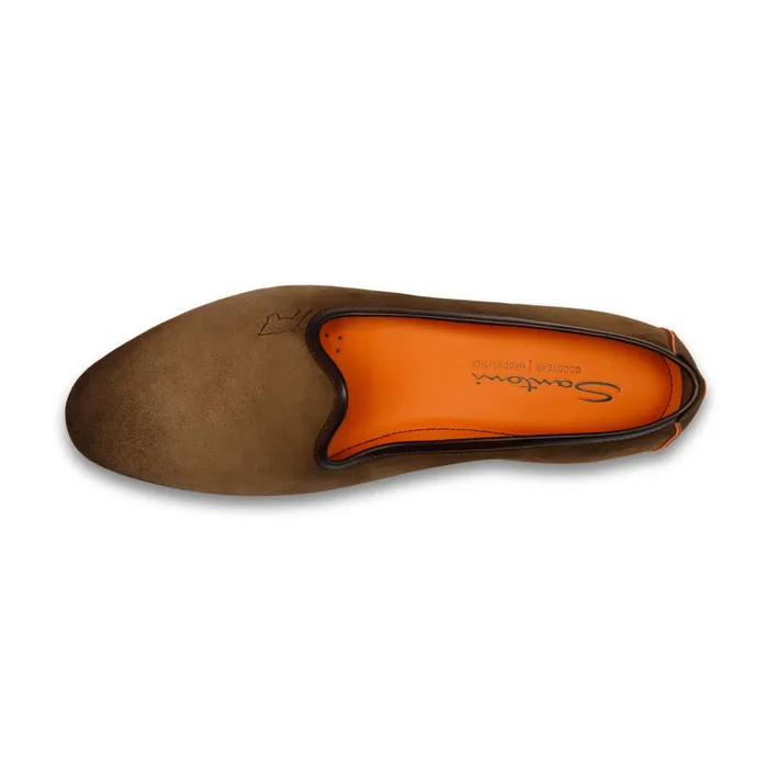 Santoni Brown Suede Loafer Men Loafers