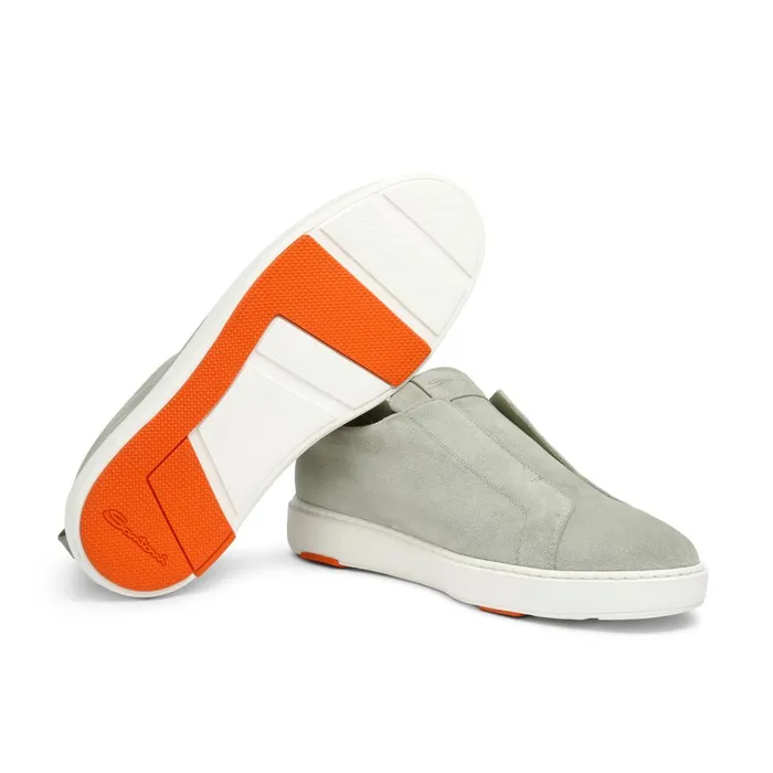 Santoni Green Suede SlipOn Sneaker Men Sneakers